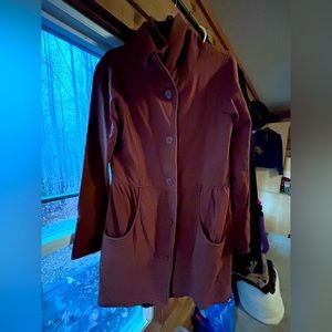 Prana sweatshirt coat. Jersey fabric. Size L. Kind of a red plum color.